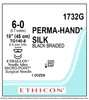 Ethicon 1732G PERMA-HAND Silk Suture, Non-Absorbable, MICROPOINT - Spatula, TG140-8 6.5mm TG140-8 3/8 Circle, Black Braided, 18" ˜ 45cm, Size: 6-0, Box 0f 12