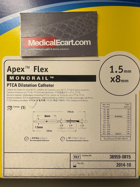 Boston Scientific Apex Monorail PTCA Dilatation Catheter 38959-0815