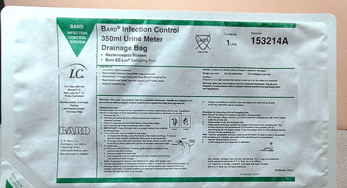 Bard 153214A BARD® Urine Meter Drainage Bag with Bacteriostatic Collection System, 350mL, Case of 10