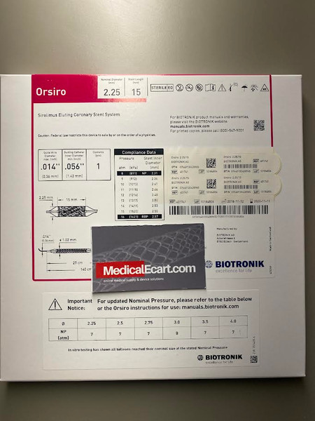 BIOTRONIK 401741 Orsiro Drug Eluting Coronary Stent System 2.25 mm x 15 mm