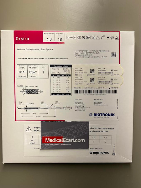 BIOTRONIK 401752 Orsiro Drug Eluting Coronary Stent System 4.0 mm x 18 mm