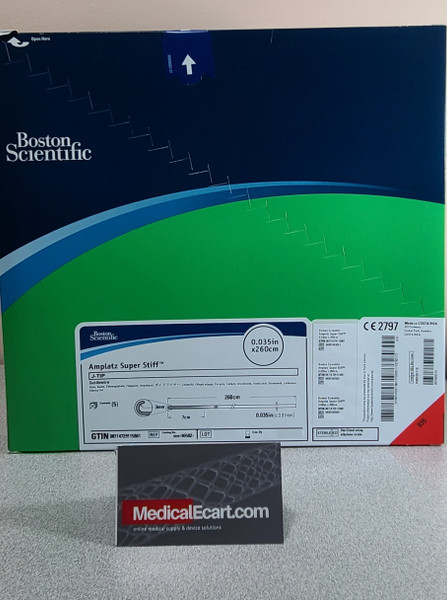M001465021 Boston Scientific, GTIN 08714729115861, Amplatz Super Stiff™ Guidewire , J Tip, 0.035" x 260cm, 46502, Box of 5