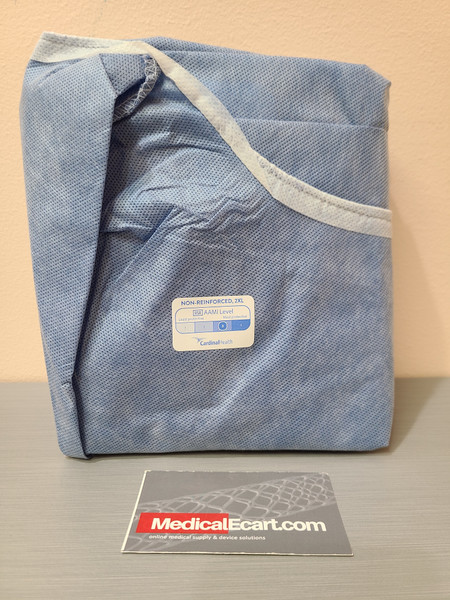 Cardinal Health K9575N Surgical Gown AAMI Level 3, Unreinforced, Non-Sterile, Blue, 2X-Large. Case of 16