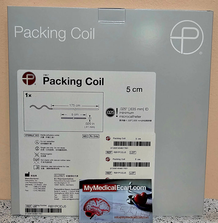 Penumbra RBYPODJ5 Occlusion Device, POD® Packing Coil, Standard, J-Soft 5 cm,  Box of 01