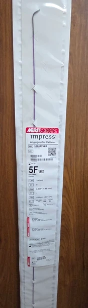 Medical 510035VER Impress ® Diagnostic Peripheral Catheter, VERT, 5Fr x 100 cm, Braided, 0 Side Ports, Box of 05