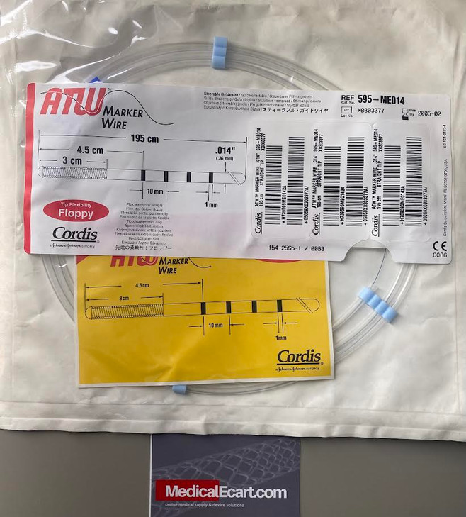 CORDIS ATW MARKER WIRE GUIDEWIRE, FLOPPY STRAIGHT 0.014" X 195CM