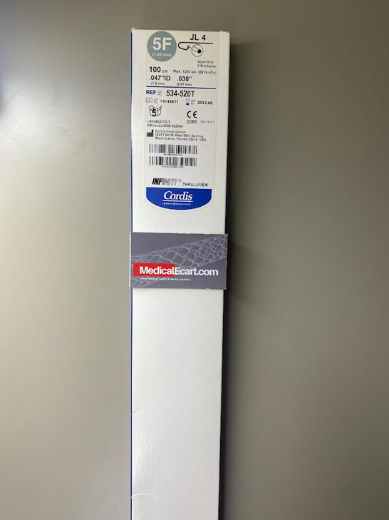 534-520T Judkins Left 4 Infiniti Cathter 5Fr JL4 100cm Diagnostic Catheters Left Coronary Techniques 534520T Box of 5