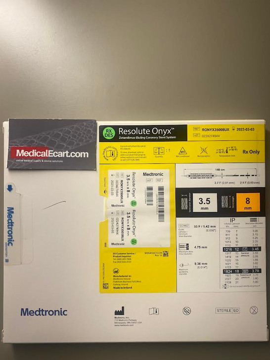 RONY35008UX 3.5mmX8mm MEDTRONIC RESOLUTE ONYX RX ZOTAROLIMUS-ELUTING CORONARY STENT SYSTEM: 3.5MM X 8MM DES