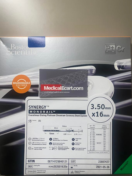 H7493926016350 3.5x16 Monorail Synergy Stent, 3.5 x 16 mm Everolimus-Eluting Platinum Chromium Coronary Stent System