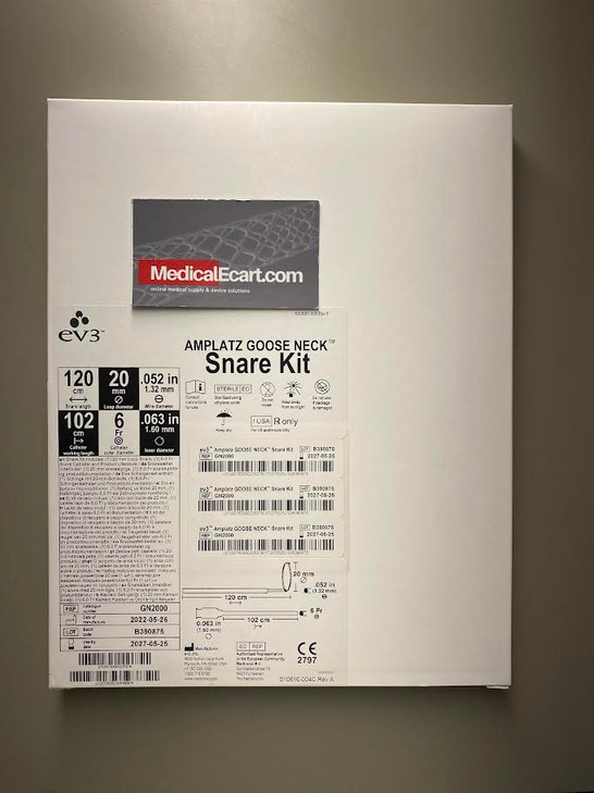 GN2000 ev3 SNARE 20mm loop diameter, .038" shaft. AMPLATZ GOOSE NECK 20mm 120cm KIT INCLUDES: 1-20mm snare