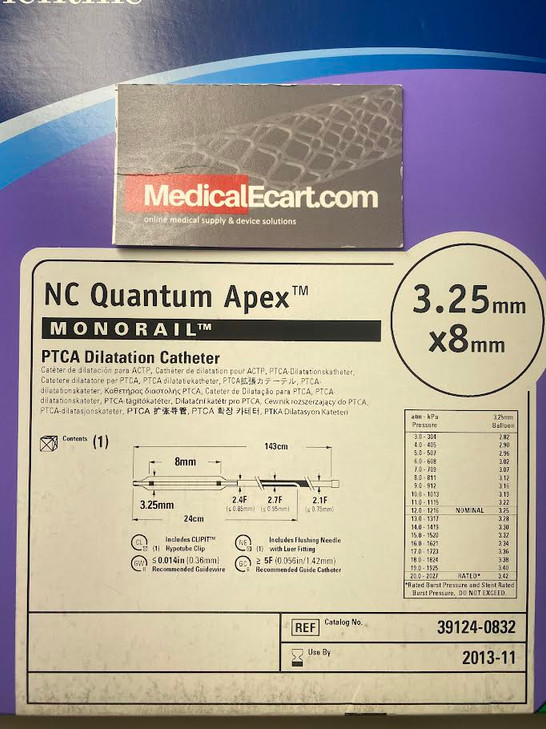 Boston Scientific NC Quantum Apex MONORAIL PTCA Dilatacion Catheter 3.25 mm