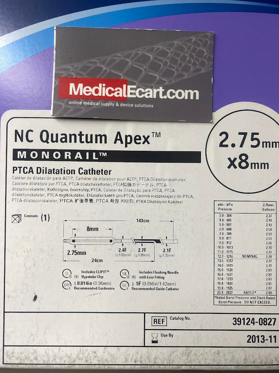 Boston Scientific NC Quantum Apex MONORAIL PTCA Dilatacion Catheter 2.75 mm