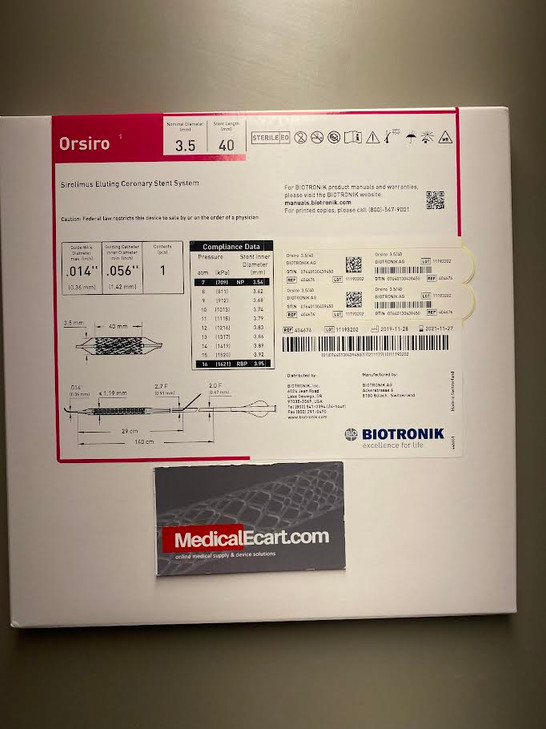 BIOTRONIK 404676 Orsiro Drug Eluting Coronary Stent System 3.5 mm x 40 mm