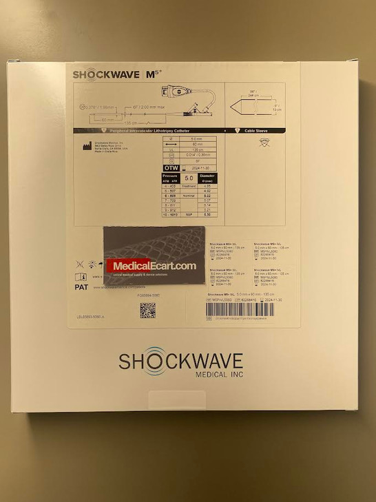 5.0 x 60mm M5+ Shockwave M5+ IVL Catheter M5PIVL5060 BOX OF 1
