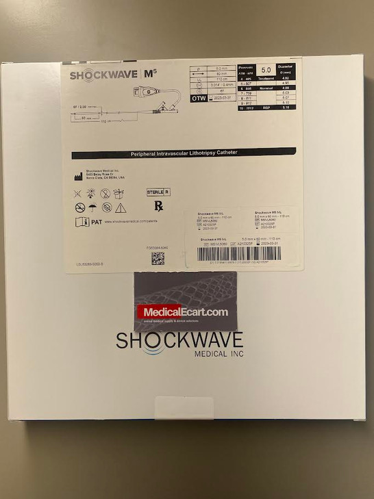 Shockwave M5 Intravascular Lithotripsy (IVL) Catheter 5.0 mm x 110 cm M5IVL5060 BOX OF 1