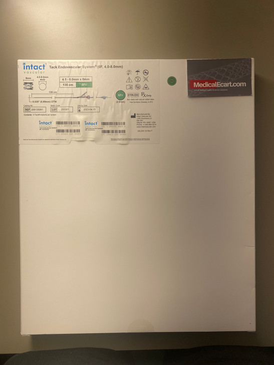 Intact Vascular 156135061 Tack Endovascular System, 6F/.035” OTW delivery system, 135 cm working length, Treatment range 3.5 - 6.0 mm, Implant length 6 mm, Box of 01
