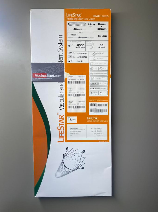LifeStar ™ Vascular Stent System 8mm Stent  Diameter, 40mm Stent Length. 80cm Catheter Length VIUS08040