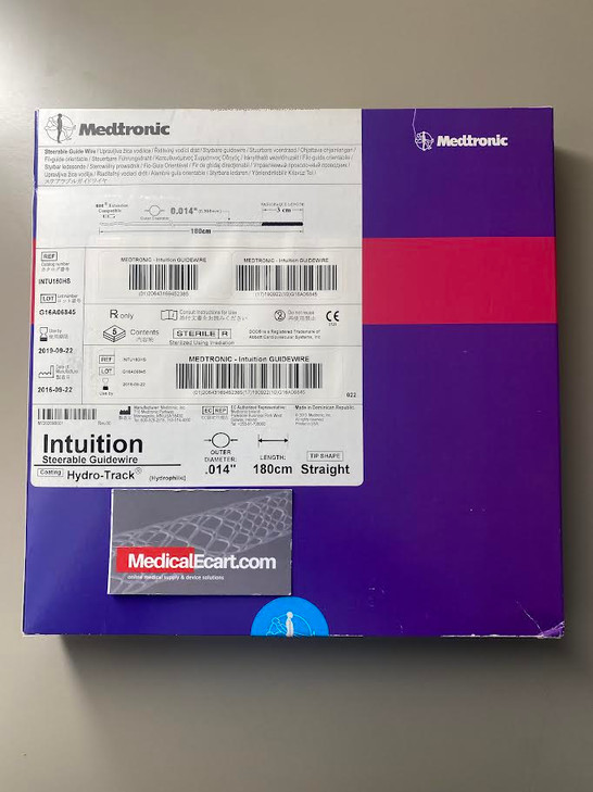 MEDTRONC Intuition ® Guidewire: WORKHORSE GUIDEWIRE .014 x 180cm  Hydro-Track Coating,  Straight tip Box of 5