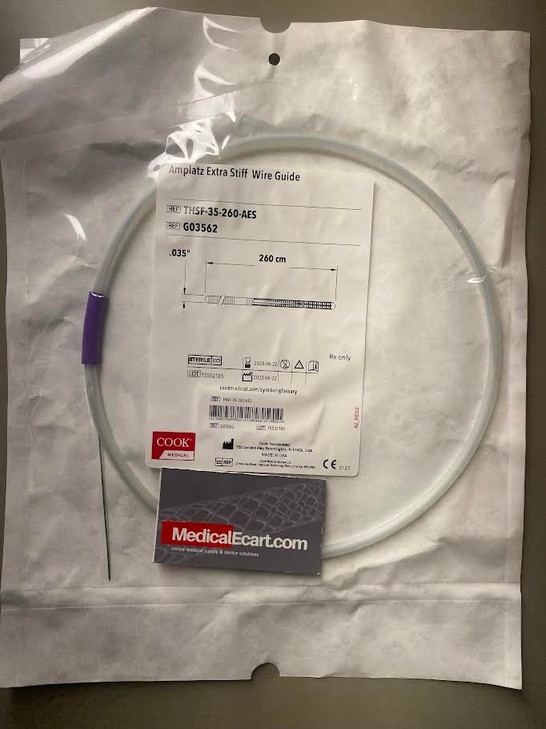 THSF-35-260-AES Amplatz wire, extra stiff, 260cm, .035, straight Pack of 5 G03562