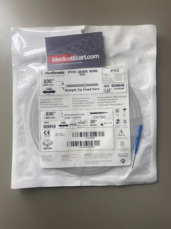 Medtronic PTFE Guide Wire kifa Straight tip Fixed Core .035 x 150cm 9948 1 each