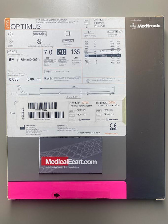 OPT780L Medtronic OPTIMUS OTW PTA Balloon Dilatation Catheter