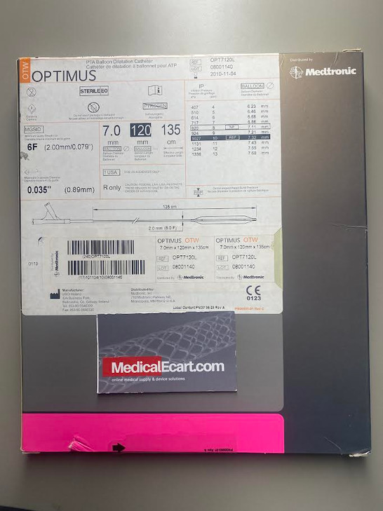 OPT7120L Medtronic OPTIMUS OTW PTA Balloon Dilatation Catheter
