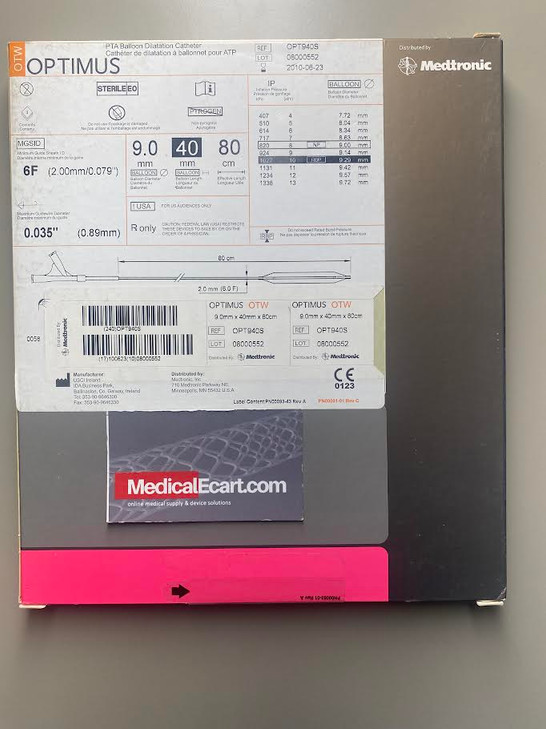 OPT940S Medtronic OPTIMUS OTW PTA Balloon Dilatation Catheter