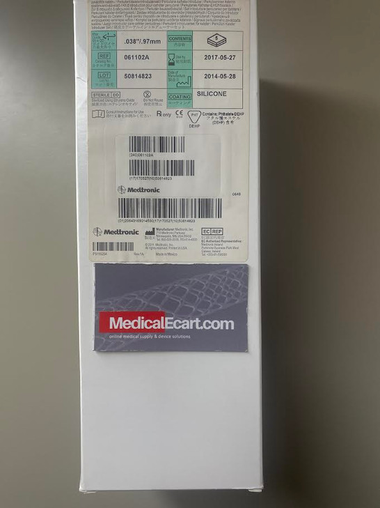 MEDTRONIC 6Fr x 11 cm, Input TS Introducer Sheath with Needle and Guide wire. Packaged Box of 5