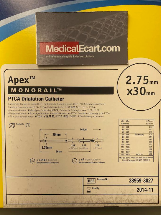 Boston Scientific Apex Monorail PTCA Dilatation Catheter 38959-3027