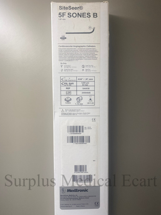 MEDTRONIC SiteSeer Sones B Cardiovascular Angiographic Catheters 5A0038