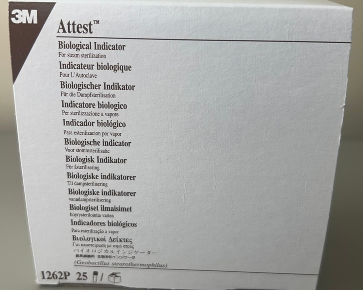 3M™ Attest™ Steam Biological Indicator, Model 1262P – Pack of 25 Vials