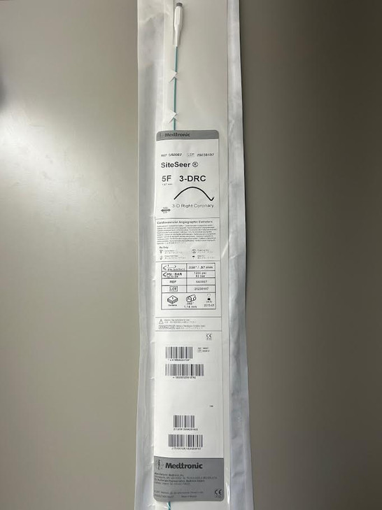 Medtronic Cardiovascular Angiographic Catheter SITE SEER 5F 3-DRC 100cm