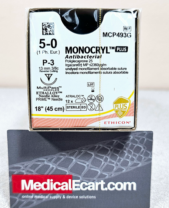 Ethicon MCP493G MONOCRYL® Plus Antibacterial (poliglecaprone 25) Suture