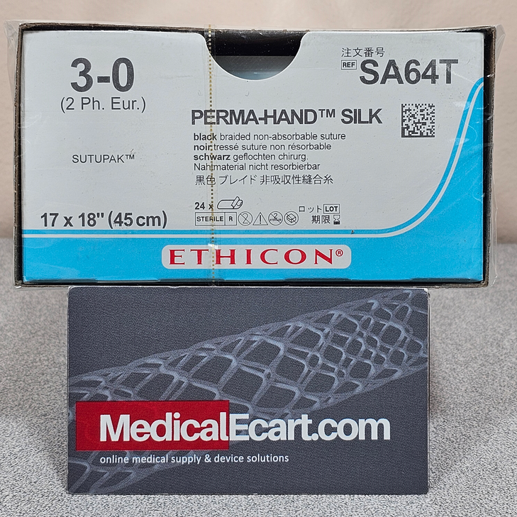 Ethicon SA64T PERMAHAND® Silk Suture, Box of 24