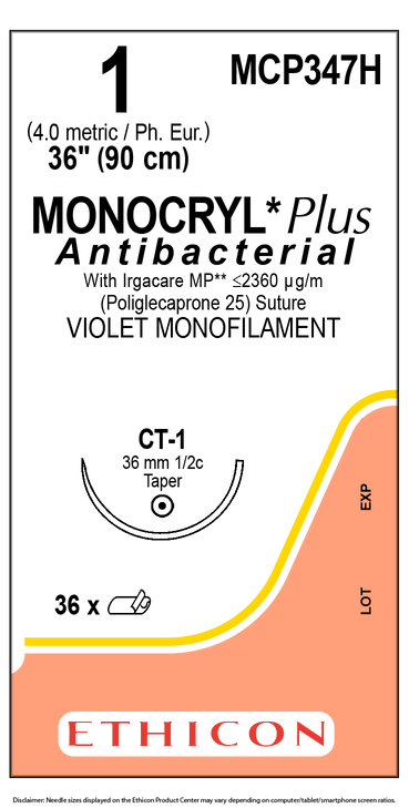 Ethicon MCP347H MONOCRYL® Plus Antibacterial (poliglecaprone 25) Suture