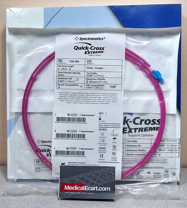 Spectranetics 518-080 Quick-Cross Extreme support catheter, Box of 05