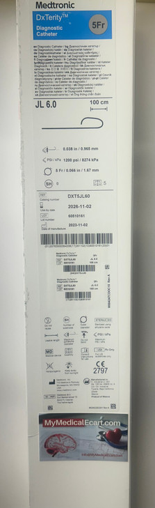 Medtronic DXT5JL60 DxTerity™ Diagnostic Catheter, Judkins Left 6.0, 5F x 100 cm – Box of 5