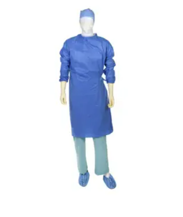 Cardinal Health™ 9518 RoyalSilk ® AAMI Level 3 Sterile Non-Reinforced SMS Surgical Gown, Blue, Large Set-in, Box of 20