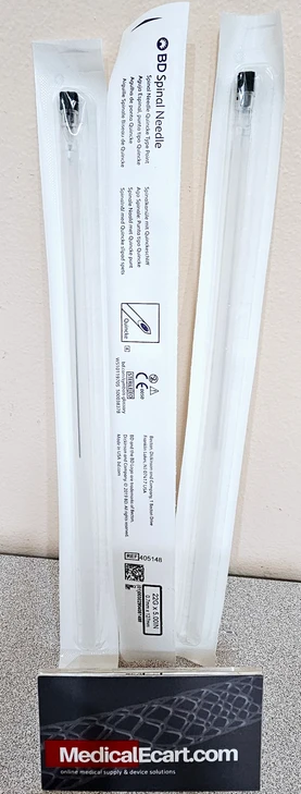 405148 BD™ Long Length Spinal Needle with Quincke Bevel, Sterile, Single Use, 22 G x 5 in., Box of 10