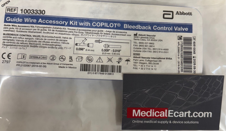 Abbott 1003330 .096 Copilot Bleedback Control valve, torque device, insertion tool.