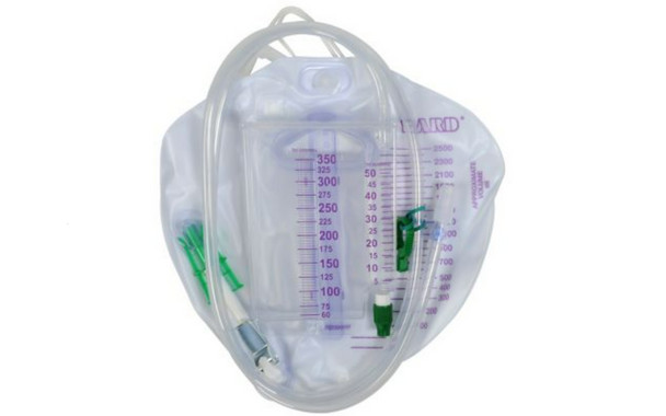 Bard 153214A BARD® Urine Meter Drainage Bag with Bacteriostatic Collection System, 350mL, Case of 10