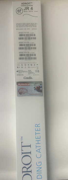 Cordis 67208200 ADROIT ® JR4 0.72" ID, PTFE Guiding Catheter, 100cm, 6Fr, Box of 01