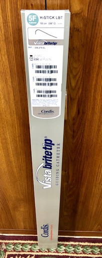 Cordis 5562780L, Long VISTA BRITE TIP 556-278-0L, H-Stick LBT, Guiding Catheter 5F, .056” x 100cm, box of 1