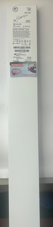 Cordis 533-654S SUPER TORQUE® Plus Diagnostic Catheter, 6Fr Pigtail 155° (6 Side Holes), 110cm, Box of 5