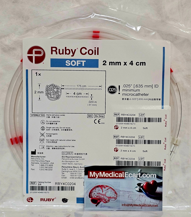 Penumbra RBY4C0204  Ruby® Coil SOFT 2mm x 4cm. Box of 01