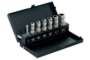 HSS-KERNBOOR-SET 6-DELIG 30MM WELDON-SCHACHT 19MM 3/4"