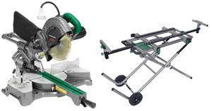 AFKORTZAAGMACHINE 230V - 1.050 W - 216MM - ZAAGCAPACITEIT 65 x 312MM - AS 30MM - LASER EN LED VERLICHTING incl. ONDERSTEL 712650