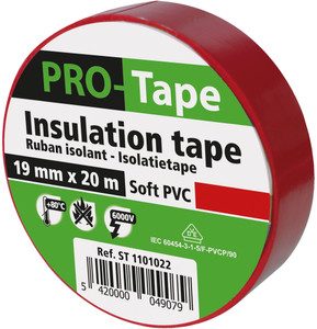 ISOLATIETAPE 19 MM X 20M X 0,15MM, VDE / ROOD ISOLATIETAPE 19 MM X 20M X 0,15MM, VDE / ROOD