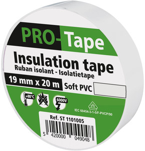 ISOLATIETAPE 19 MM X 20M X 0,15MM, VDE / WIT ISOLATIETAPE 19 MM X 20M X 0,15MM, VDE / WIT