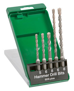 BORENSET SDS-PLUS MULTIPACK 5/6/8X110 MM + 6/8X160 MM (5-DELIG)